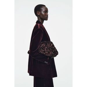 COS Oversized Sequined Framed Clutch